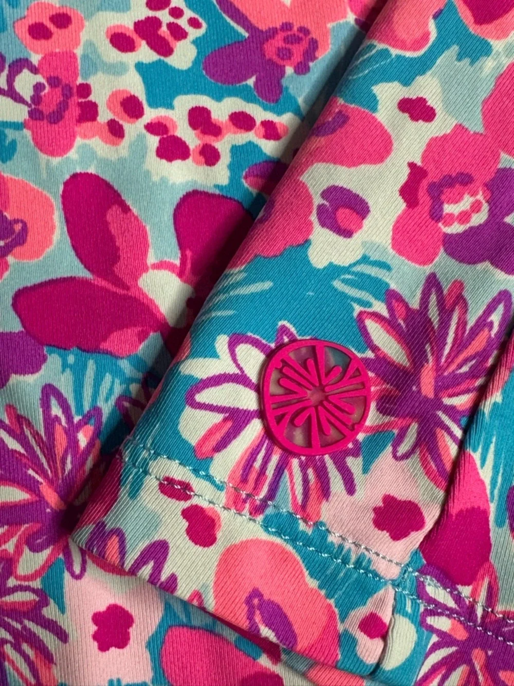 Lilly Pulitzer Luxletic Asana Bra Tank Top Large pink floral UPF 50+ athletic - Picture 12 of 15